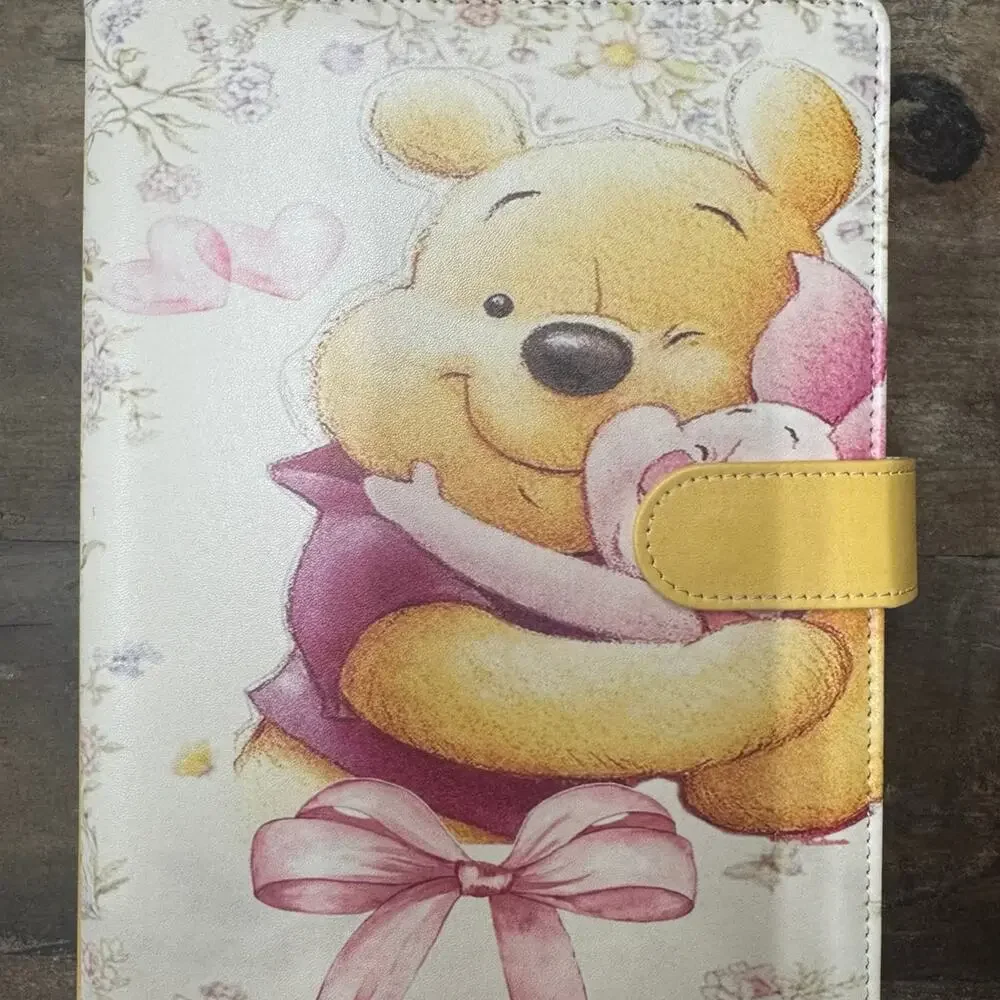 Winnie the Pooh A5 Binder with matching printed paper and canvas pouch